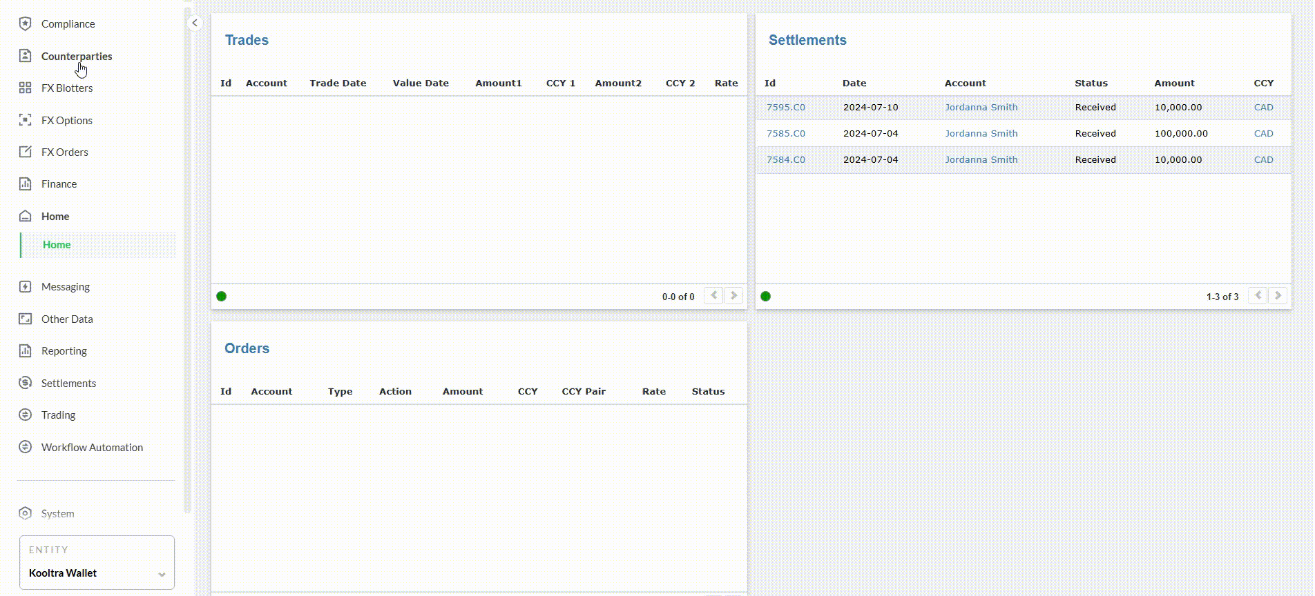 Counterparty Creation